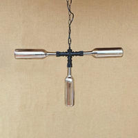 3 Lights Chandelier Lamp Vintage Style Bottle Glass Shade for Bar - Rebooters