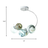 Ball Ceiling Lamp Modernism Hand Blown Glass 3/5 Lights - Rebooters
