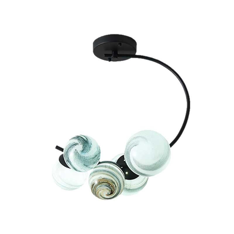 Ball Ceiling Lamp Modernism Hand Blown Glass 3/5 Lights - Rebooters