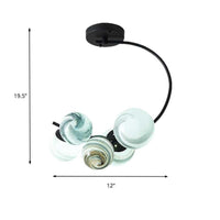 Ball Ceiling Lamp Modernism Hand Blown Glass 3/5 Lights - Rebooters