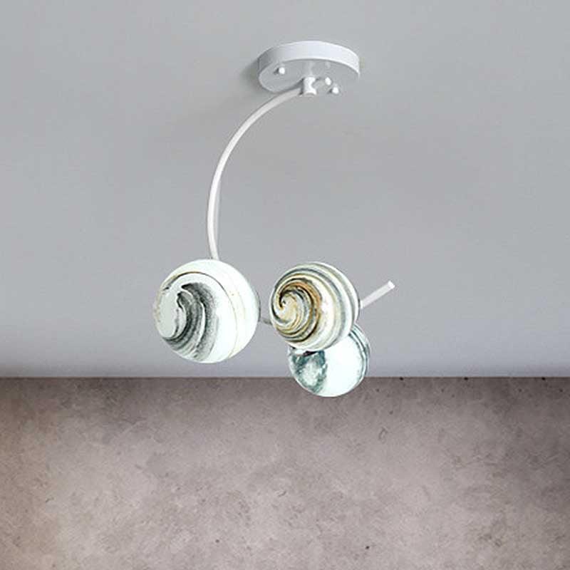 Ball Ceiling Lamp Modernism Hand Blown Glass 3/5 Lights - Rebooters