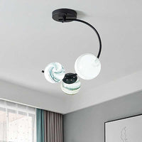 Ball Ceiling Lamp Modernism Hand Blown Glass 3/5 Lights - Rebooters
