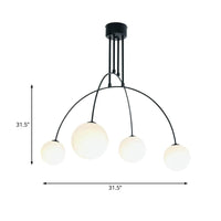 4-Head Living Room Chandelier White Hanging Pendant Design - Rebooters