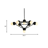 6/8/10-Light Living Room Hanging Light Kit Black Gold Chandelier - Rebooters