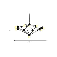 6/8/10-Light Living Room Hanging Light Kit Black Gold Chandelier - Rebooters