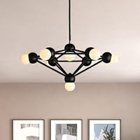 6/8/10-Light Living Room Hanging Light Kit Black Gold Chandelier - Rebooters