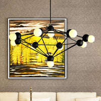6/8/10-Light Living Room Hanging Light Kit Black Gold Chandelier - Rebooters