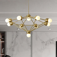6/8/10-Light Living Room Hanging Light Kit Black Gold Chandelier - Rebooters