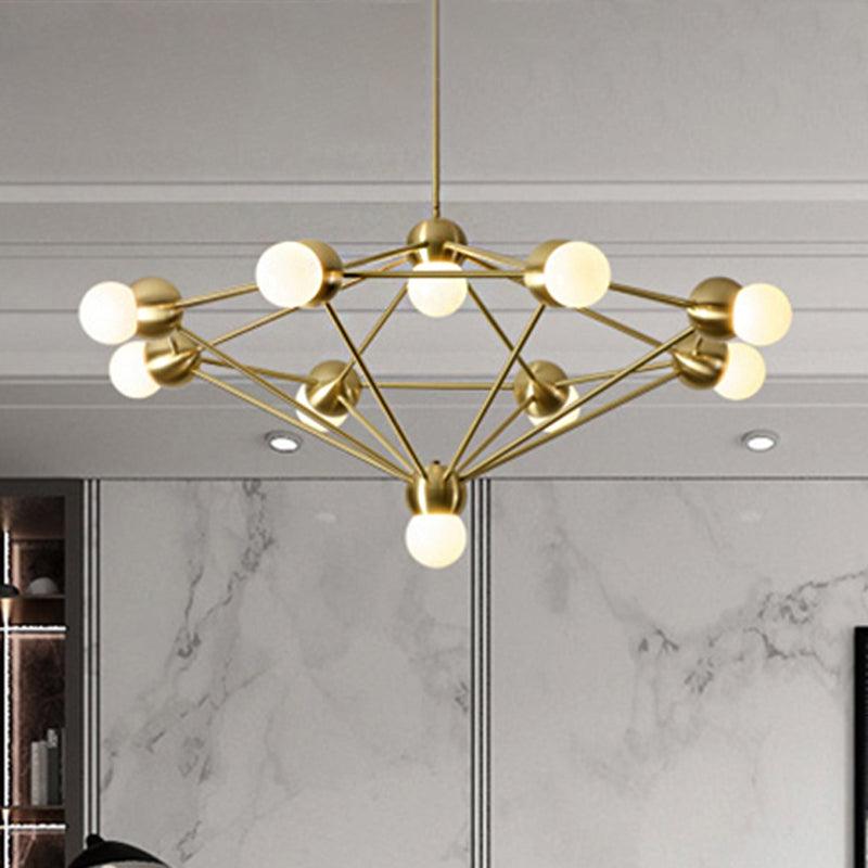 6/8/10-Light Living Room Hanging Light Kit Black Gold Chandelier - Rebooters