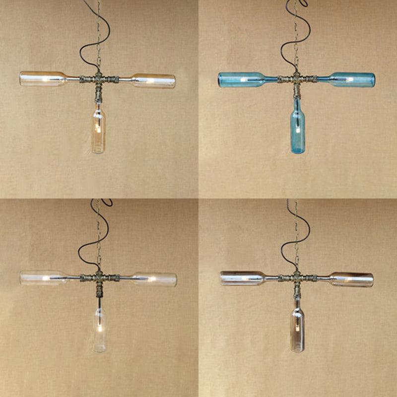 Antique Stylish Bottle Hanging Pendant Light 3 Lights Chandelier - Rebooters