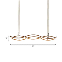 22"/27"/41" Wide Wavy Chandelier Light Simple Acrylic LED Pendant - Rebooters