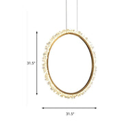 16"/23.5"/31.5" Dia Ring Chandelier Crystal LED Light Fixture - Rebooters
