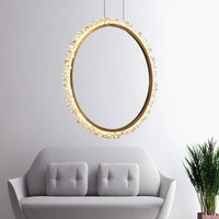 16"/23.5"/31.5" Dia Ring Chandelier Crystal LED Light Fixture - Rebooters
