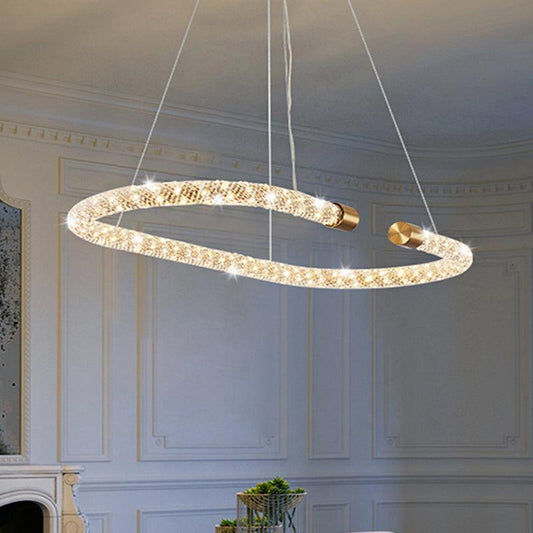 31.5" Wide LED Kitchen Hanging Pendant Golden Chandelier - Rebooters