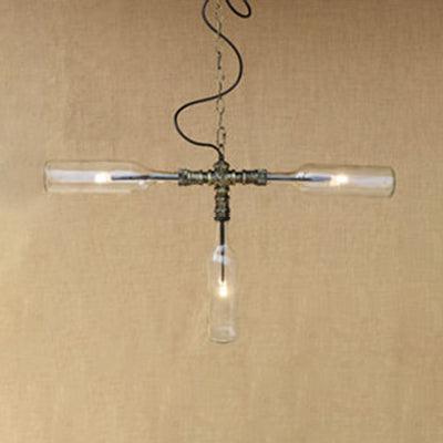 Antique Stylish Bottle Hanging Pendant Light 3 Lights Chandelier - Rebooters