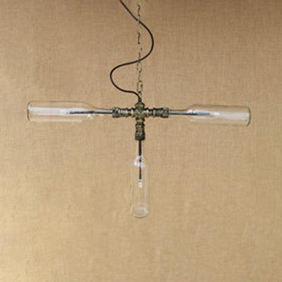 Antique Stylish Bottle Hanging Pendant Light 3 Lights Chandelier - Rebooters