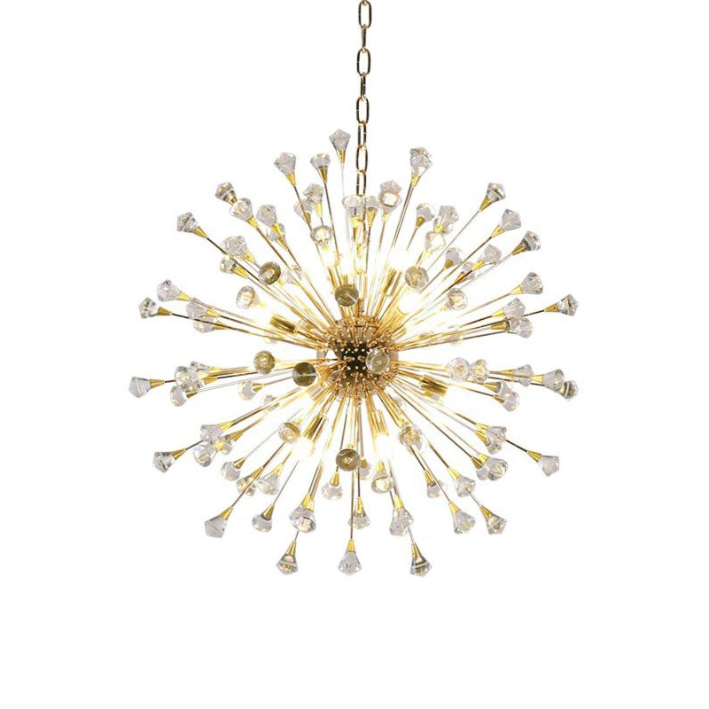 Urchin Chandelier Postmodern Metallic LED Golden Lamp - Rebooters