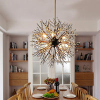 23.5"/31.5" Wide Dendritic LED Chandelier Lamp Black Ceiling Light - Rebooters