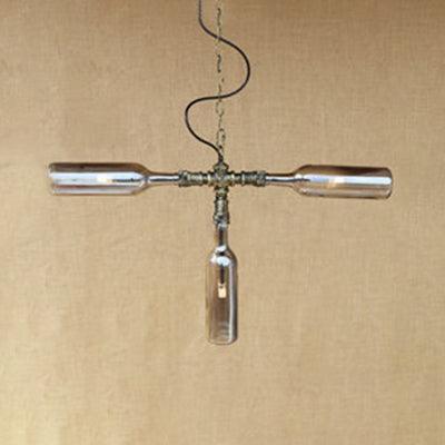Antique Stylish Bottle Hanging Pendant Light 3 Lights Chandelier - Rebooters