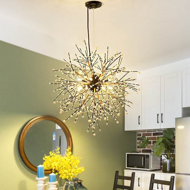 23.5"/31.5" Wide Dendritic LED Chandelier Lamp Black Ceiling Light - Rebooters