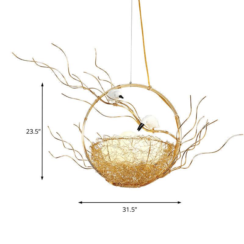 Artistry 3-Light Chandelier Pendant Golden Aluminum Lamp - Rebooters