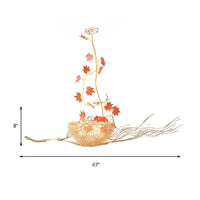 47 W White Glass Ball Chandelier Art Decorative Light Fixture - Rebooters