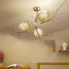 3 Lights Study Room Ceiling Chandelier Gold Hanging Lamp - Rebooters