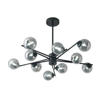 41.5" Wide Sputnik Chandelier Postmodern Silver Glass Light - Rebooters