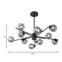 41.5" Wide Sputnik Chandelier Postmodern Silver Glass Light - Rebooters
