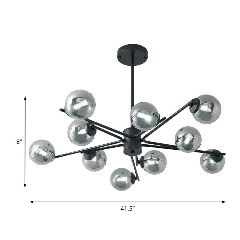 41.5" Wide Sputnik Chandelier Postmodern Silver Glass Light - Rebooters