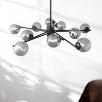 41.5" Wide Sputnik Chandelier Postmodern Silver Glass Light - Rebooters