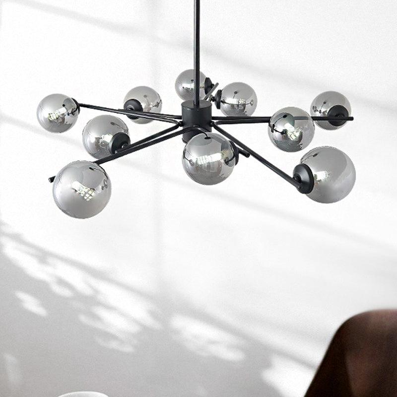 41.5" Wide Sputnik Chandelier Postmodern Silver Glass Light - Rebooters