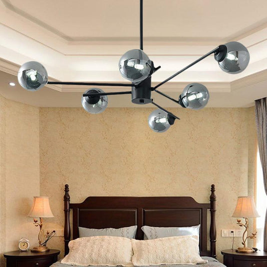 41.5" Wide Sputnik Chandelier Postmodern Silver Glass Light - Rebooters