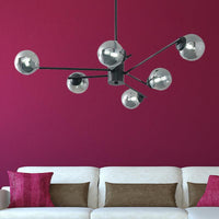41.5" Wide Sputnik Chandelier Postmodern Silver Glass Light - Rebooters