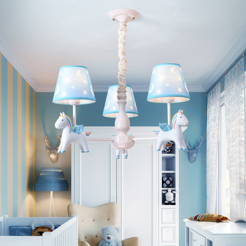 Rainbow Unicorn Ceiling Lighting Kids Style Resin Bedroom Chandelier - Rebooters