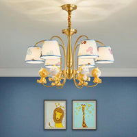 Animal Nursery Ceiling Lighting Resin Childrens Chandelier Light Fixture in Gold - Rebooters