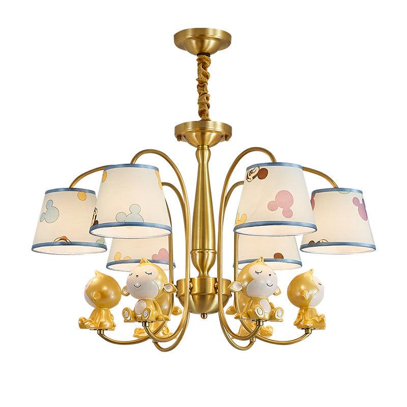 Animal Nursery Ceiling Lighting Resin Childrens Chandelier Light Fixture in Gold - Rebooters