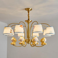 Animal Nursery Ceiling Lighting Resin Childrens Chandelier Light Fixture in Gold - Rebooters