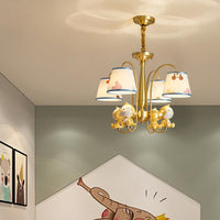Animal Nursery Ceiling Lighting Resin Childrens Chandelier Light Fixture in Gold - Rebooters