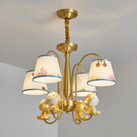 Animal Nursery Ceiling Lighting Resin Childrens Chandelier Light Fixture in Gold - Rebooters