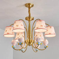 Animal Nursery Ceiling Lighting Resin Childrens Chandelier Light Fixture in Gold - Rebooters