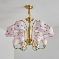 Animal Nursery Ceiling Lighting Resin Childrens Chandelier Light Fixture in Gold - Rebooters