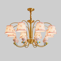 Animal Nursery Ceiling Lighting Resin Childrens Chandelier Light Fixture in Gold - Rebooters
