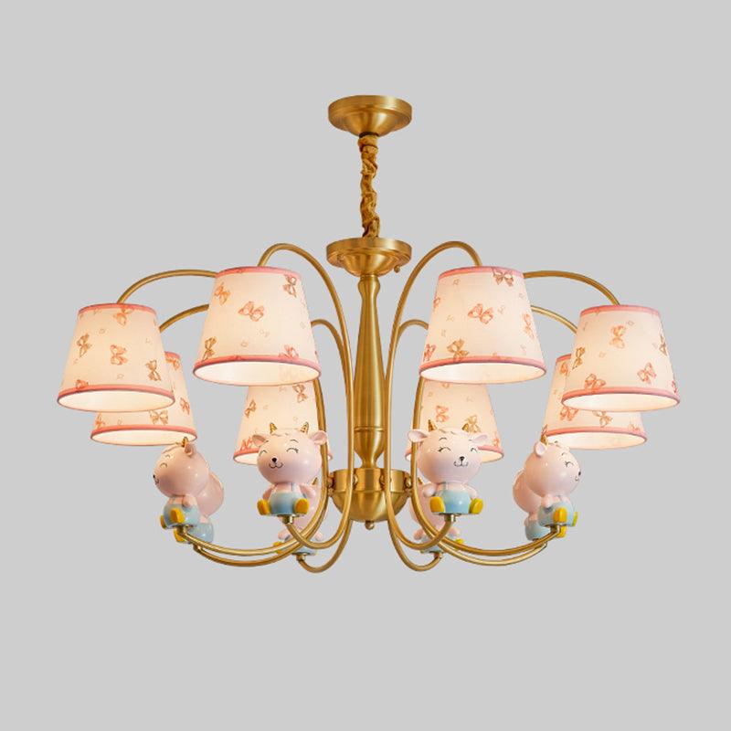 Animal Nursery Ceiling Lighting Resin Childrens Chandelier Light Fixture in Gold - Rebooters