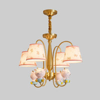 Animal Nursery Ceiling Lighting Resin Childrens Chandelier Light Fixture in Gold - Rebooters