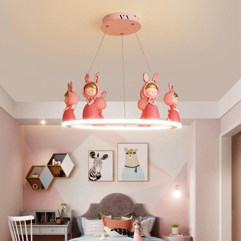 Acrylic Circular Suspension Light Kids Chandelier Lighting for Nursery - Rebooters