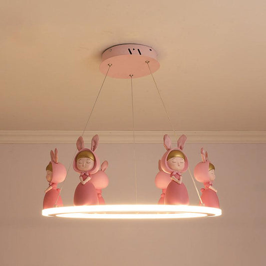 Acrylic Circular Suspension Light Kids Chandelier Lighting for Nursery - Rebooters