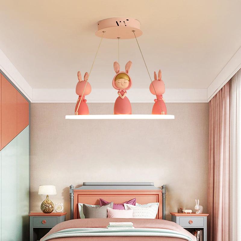 Acrylic Circular Suspension Light Kids Chandelier Lighting for Nursery - Rebooters