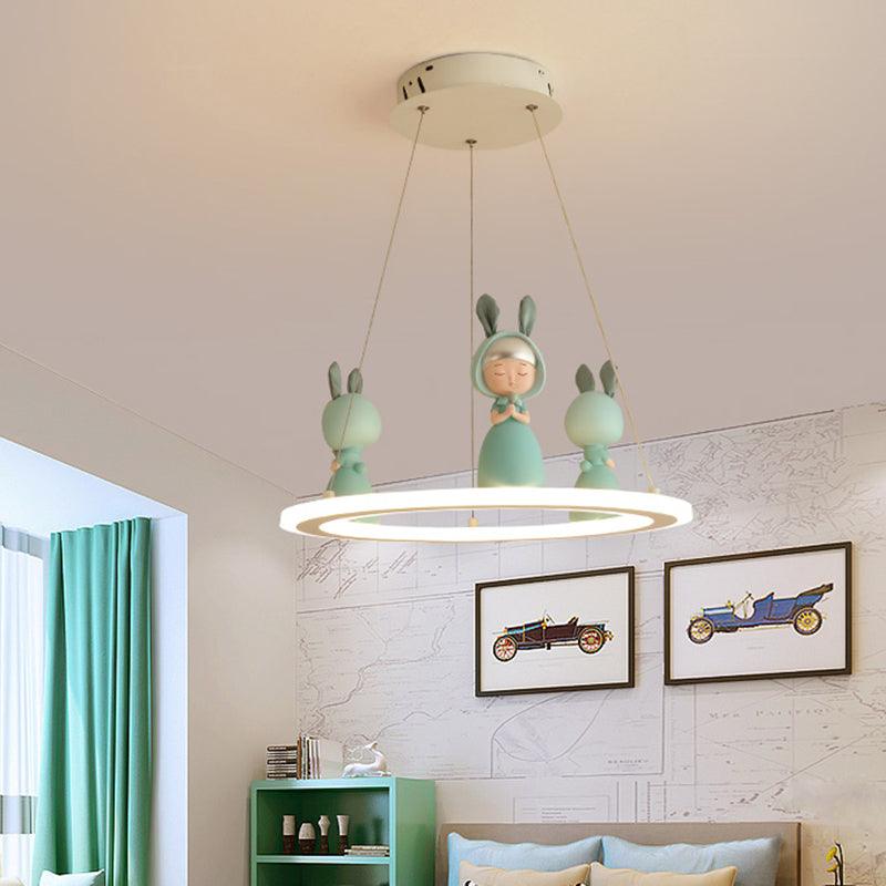 Acrylic Circular Suspension Light Kids Chandelier Lighting for Nursery - Rebooters