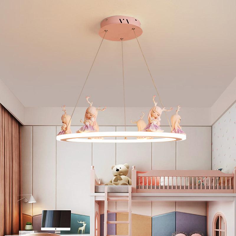 Acrylic Circular Suspension Light Kids Chandelier Lighting for Nursery - Rebooters